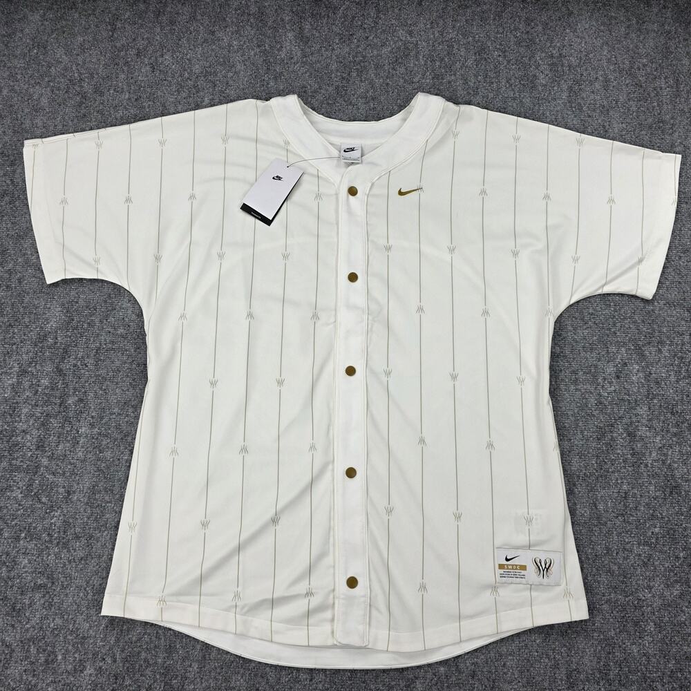 Nike Shirt Womens Small White SWDC Serena Williams Snap Button Tennis Jersey